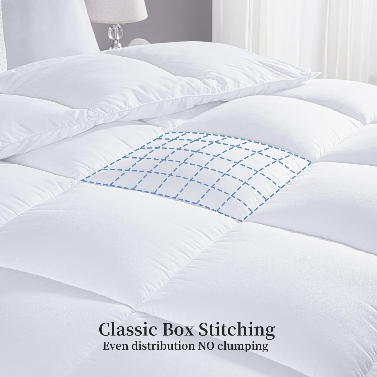 Kingsley Trend Alternative weiße Daunendecke für alle Jahreszeiten, Ganzjahresdecke, King-Size-Bettdecke (2,6 m x 2,3 m), weiche, maschinenwaschbare Bettdecken und Steppdecken, Naty Shop