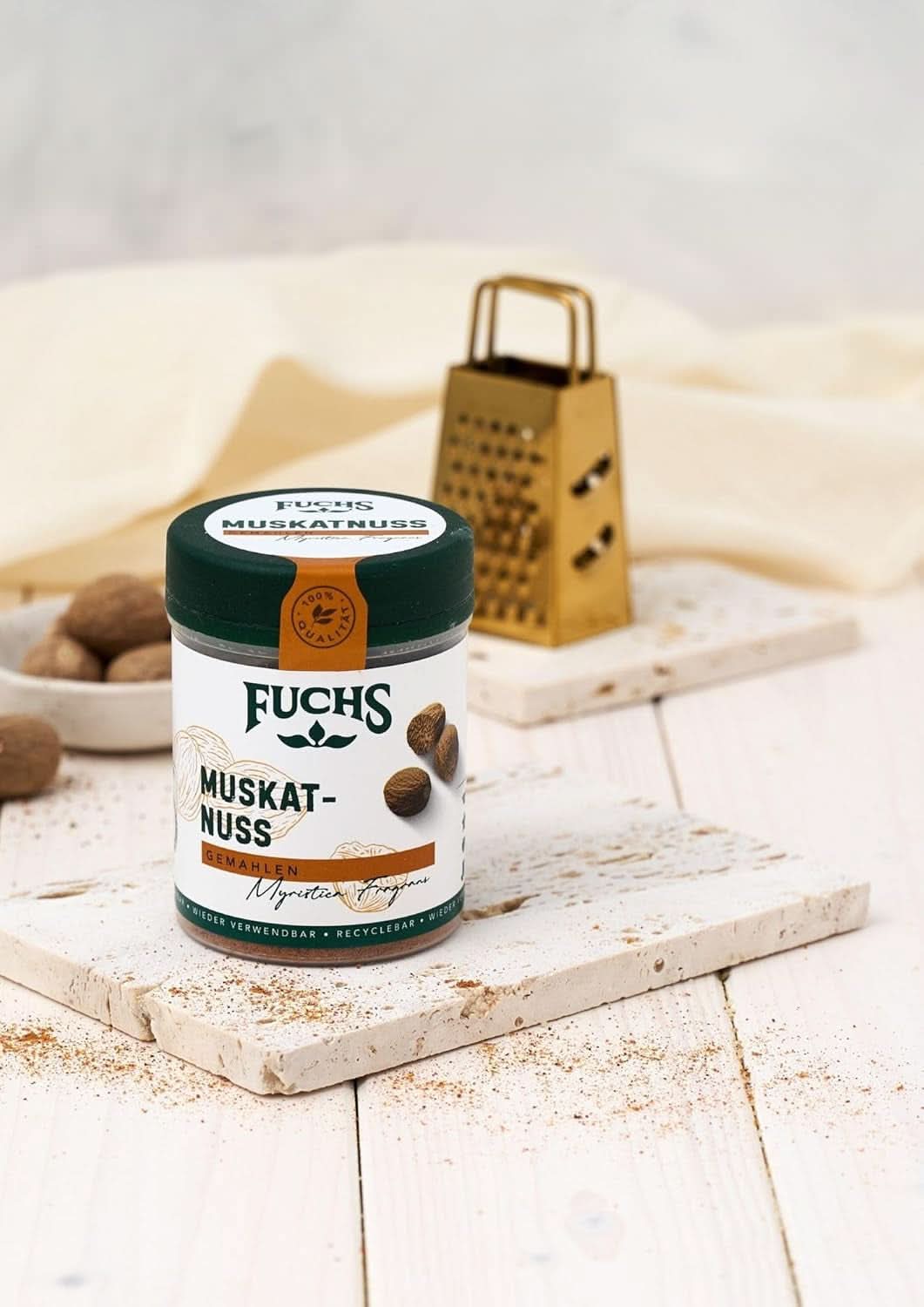 Fuchs Gemahlene Muskatnuss, 50 Gramm Gewürze Naty Shop