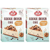 RUF Cookie Dough Cake Ohne Backen, Tortenboden Aus Keksteig Mit Frischkäse-Creme Und Schokoladenstückchen, Inkl. Kuchenform, 1X325G Mischung zum Backen und Kochen Naty Shop 325 G (2Er Pack) Cookie Dough Cake