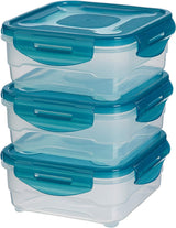 Amazon Basics Gefrierbehälter im Set, mit Deckel, auslaufsicher, stapelbar, Kühlschrank/Gefrierschrank, BPA-frei, Kunststoff, mikrowellen- und spülmaschinenfest, 3 x 1,2 l, durchsichtige Frischhaltedosen von Naty Shop, einzeln 0,8 l