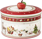 Villeroy & Boch - Winter Bakery Delight Kleine Aufbewahrungsbox, Keramik-Weihnachtsplätzchenbox, Weihnachtsbox, Plätzchenbox, Keksbox, Keramikbox mit Deckel, Süßigkeiten-Aufbewahrung, Premium-Porzellan-Lebensmittelaufbewahrungsboxen Naty Shop L