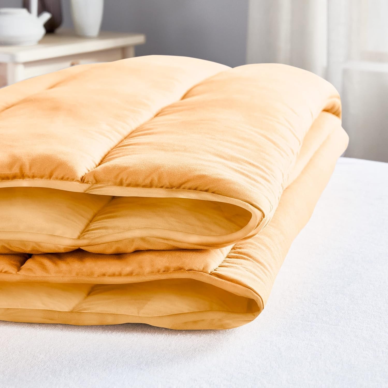 Pikolin Home – Wendedecke 300 G – zweifarbige nordische Füllung – für Bett 150 – bequem, warm, atmungsaktiv, blau, 240 x 220 cm Steppdecken und Steppdecken Naty Shop