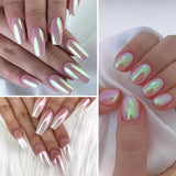 Chrom-Nagelpulver Aurora Ice Shimmer Chrom-Pigmentpulver 4 Stück Chrompulver Nägel Nail Art Nageldesign