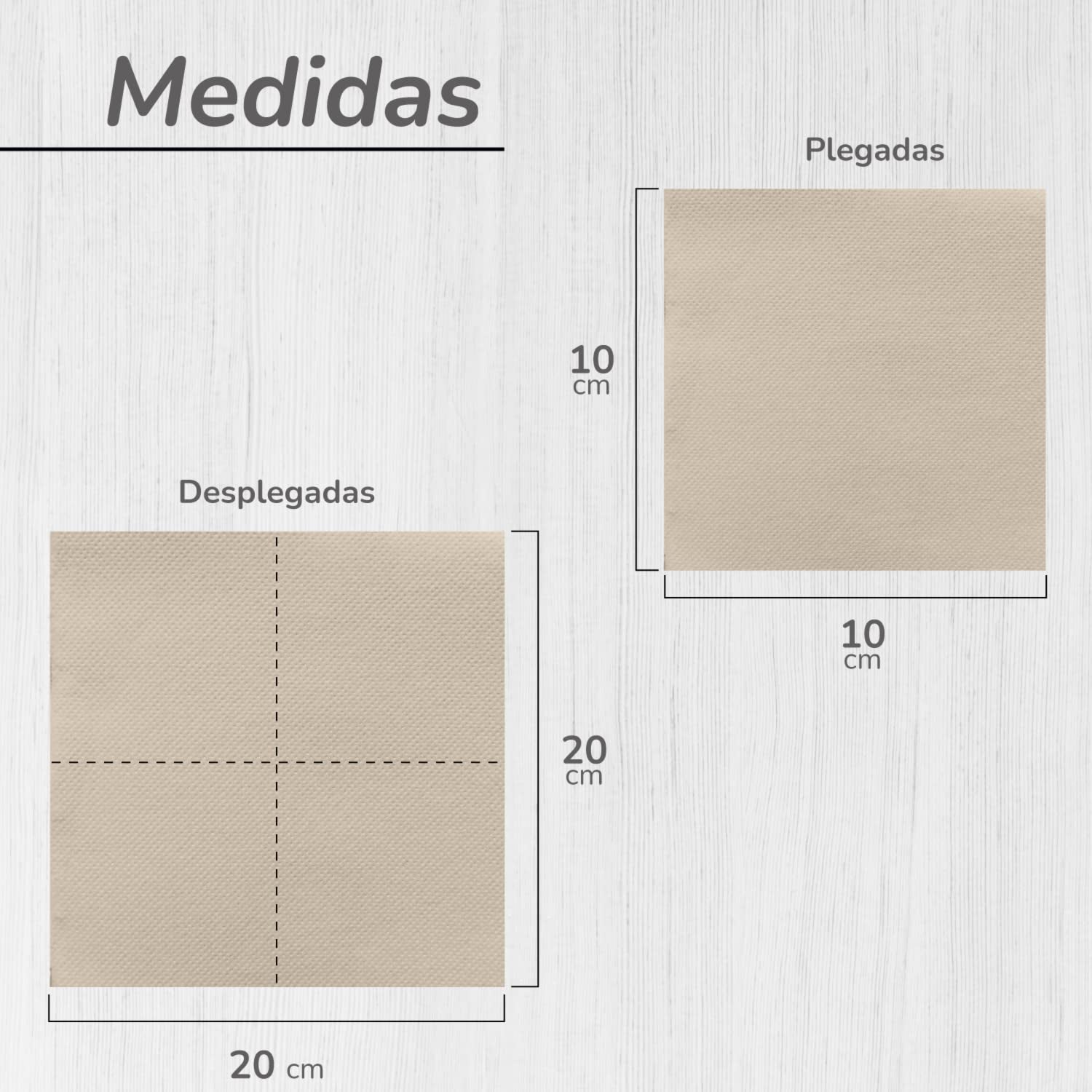 - 600 Stück Bio-Öko-Cocktailservietten – natürliche Farbe – 100 % recycelbar – Micropoint – 10 x 10 cm (gefaltet) und 20 x 20 cm (ungefaltet)
