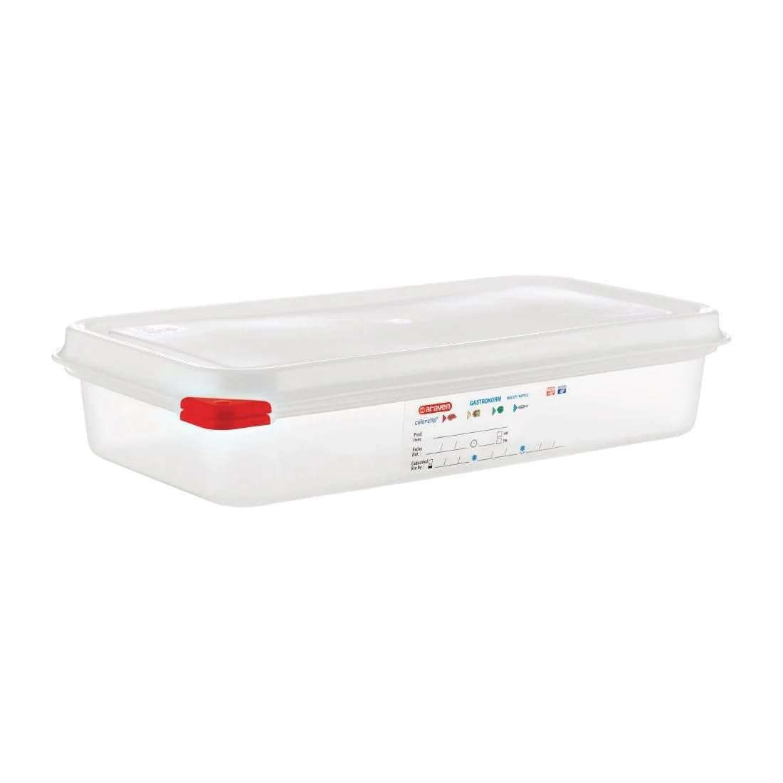 03352 Frischhaltedosen aus Polypropylen mit Deckel, GN 1/3, 2,5 l, 65 mm, mit Griff, 4 Stück Frischhaltedosen Naty Shop