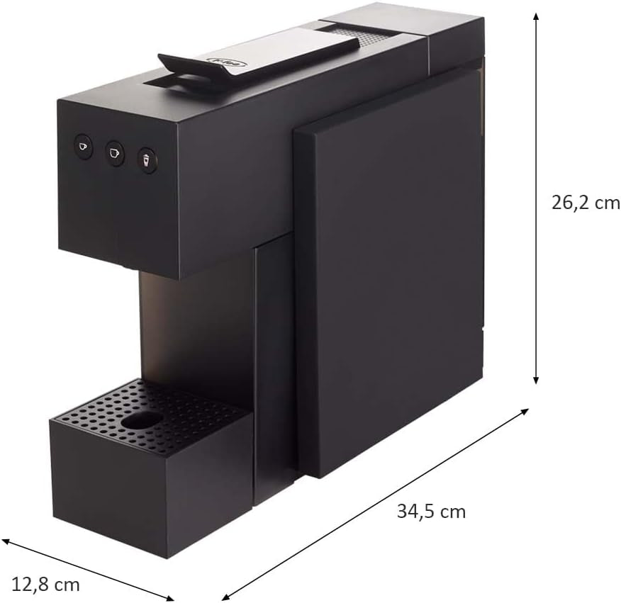 Espressomaschine mit K-FEE SQUARE Kapseln für Kaffee, Tee und Kakao | Kompakter Espresso | Schnelles Aufheizen | 0,8 l Wassertank | 19 Takte | Klavierschwarz