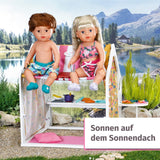 BABY born Puppenhaus, Wochenendhaus mit Licht- und Soundfunktion, aufklappbaren Seitenwänden, Spüle, Grill und viel Zubehör, 832752, Zapf Creation