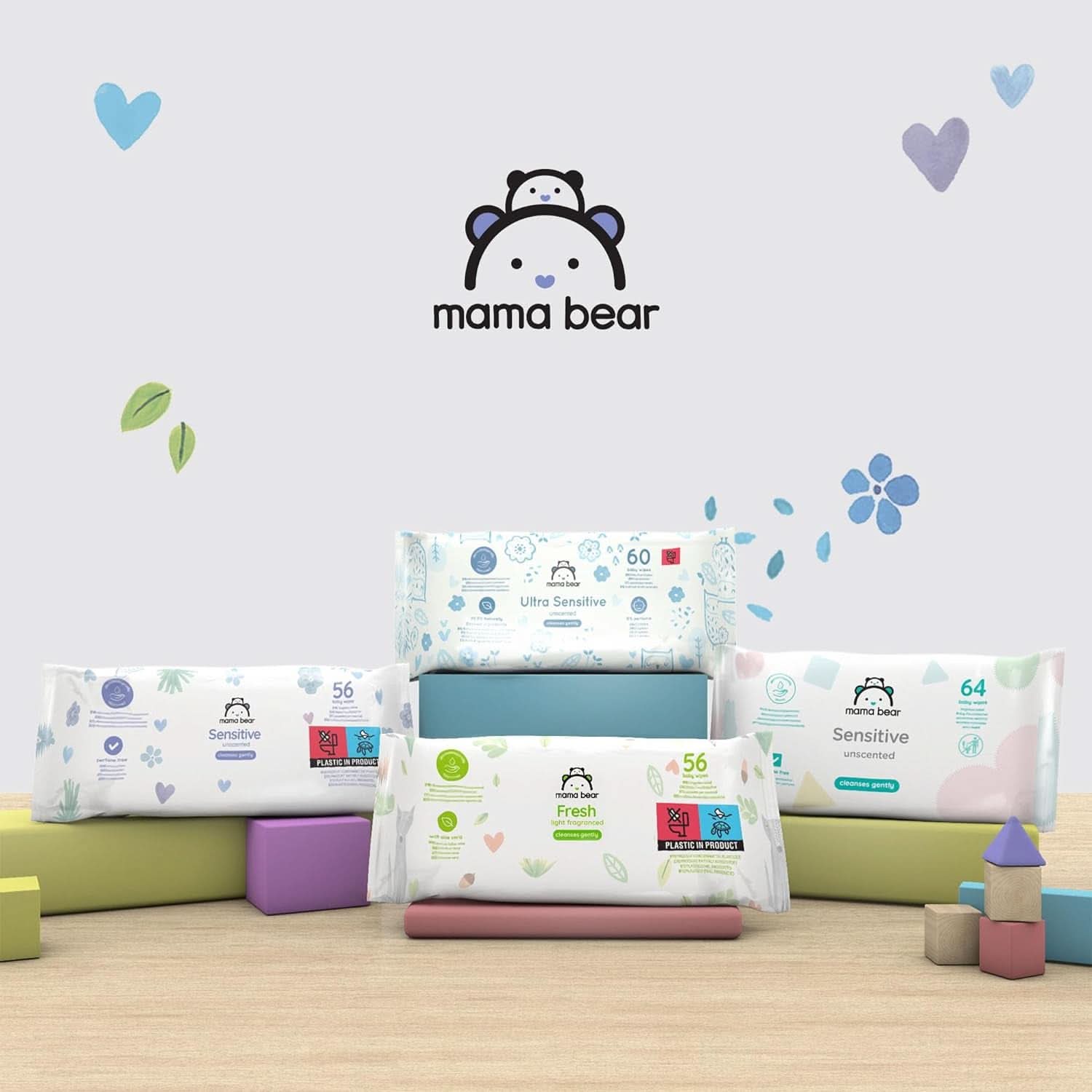 Naty Shop Mama Bear Sensitive Babyfeuchttücher ohne Duftstoffe