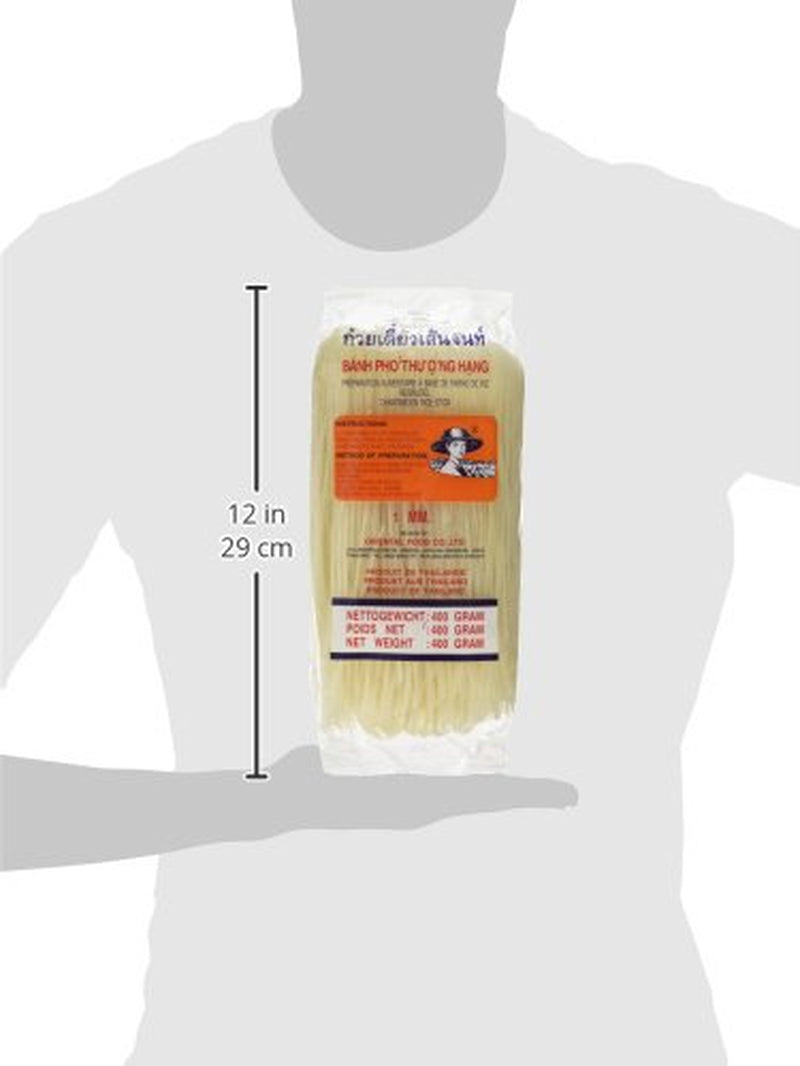 Reisnudeln – Thailändische, 1 mm breite Reisbandnudeln, hergestellt aus Reismehl – ​​17 x 400 g