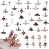 Planet Nail Art Charms, 32 Stück Saturn Shape Nagel Edelsteine ​​​​Für Acrylnägel, Glänzender Nagel Strasssteine ​​Mädchen Nail Art DIY Handwerk Dekoration Zubehör