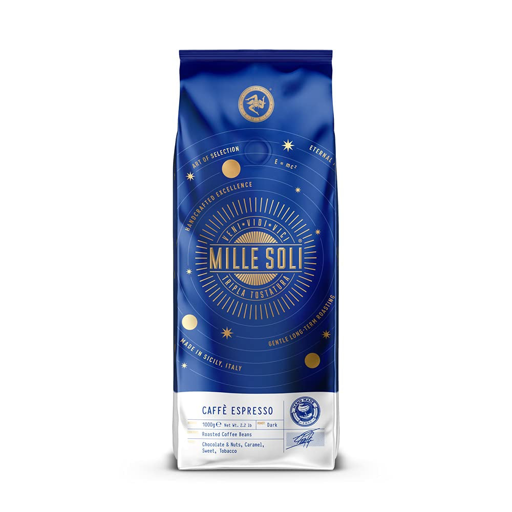 Caffè Espresso - Espressobohnen 1kg - Traditionelle Dreifachröstung In Handarbeit - Premium Kaffeebohnen mit perfekter Crema und besons säurearm für Fullyautomat und Siebträger