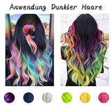 Byhoo 6 Stück temporäre Haarfarbe für schwarzes Haar, Haarkreide, waschbare Haarfarbe, Geschenkidee für Mädchen, Geburtstagsgeschenk für Teenager. Naty Shop Haarfärbemittel