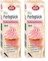 RUF Bio-Lebensmittelfarbe Zuckerwatte rosa mit Agavensirup zum Einfärben von Zuckerguss und zum Dekorieren von Kuchen, glutenfrei und vegan, 1 x 25g