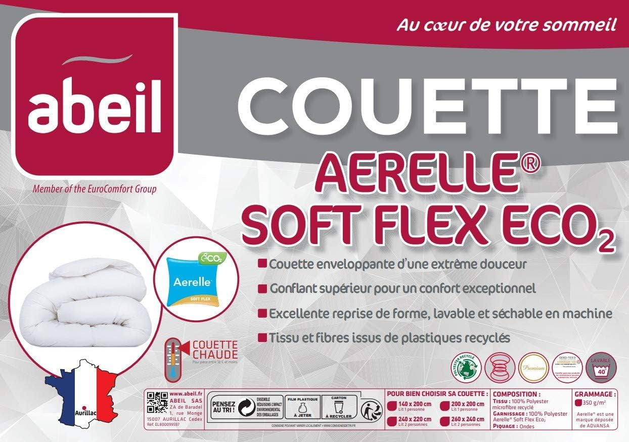 Abeil Premium Aerelle Soft Flex Eco2 Bettbezug 140 x 200 cm Bettdecken und Steppdecken Naty Shop