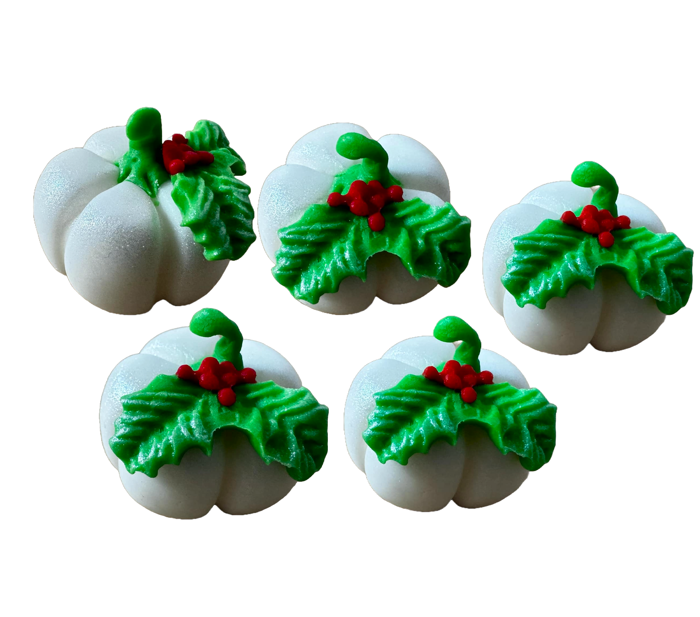 Set mit 5 essbaren Dekorationen aus Zuckerpaste, Weihnachtsbäume, Dekorationen aus Zuckerpaste, Naty Shop