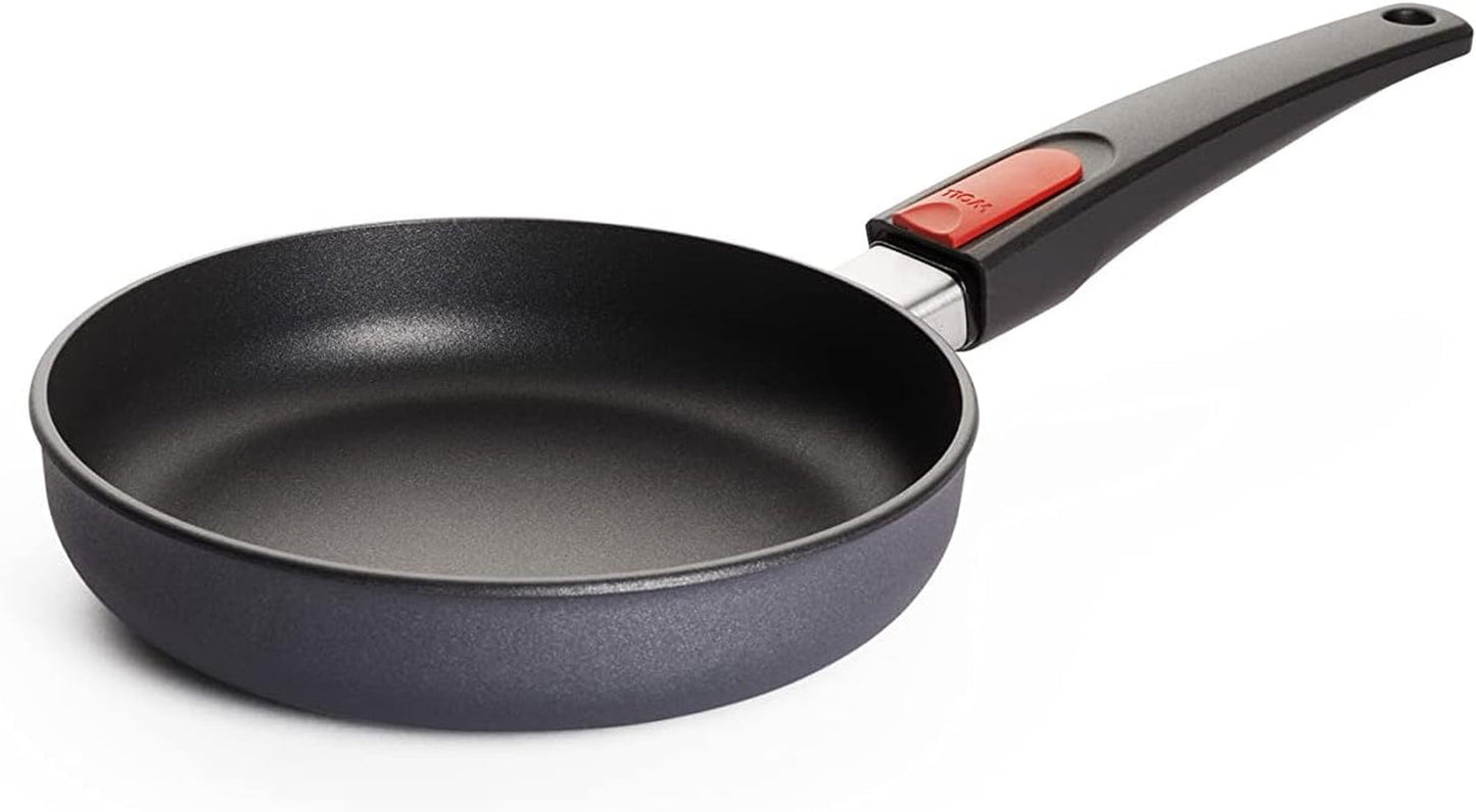 Woll Diamond Lite flache Pfanne - Induktion -, Ø 20 cm, 5 cm Höhe, mit abnehmbarem Griff - für alle Herdarten geeignet, Aluminiumguss, Antihaftbeschichtung Naty Shop Töpfe und Pfannen Ø 20 cm