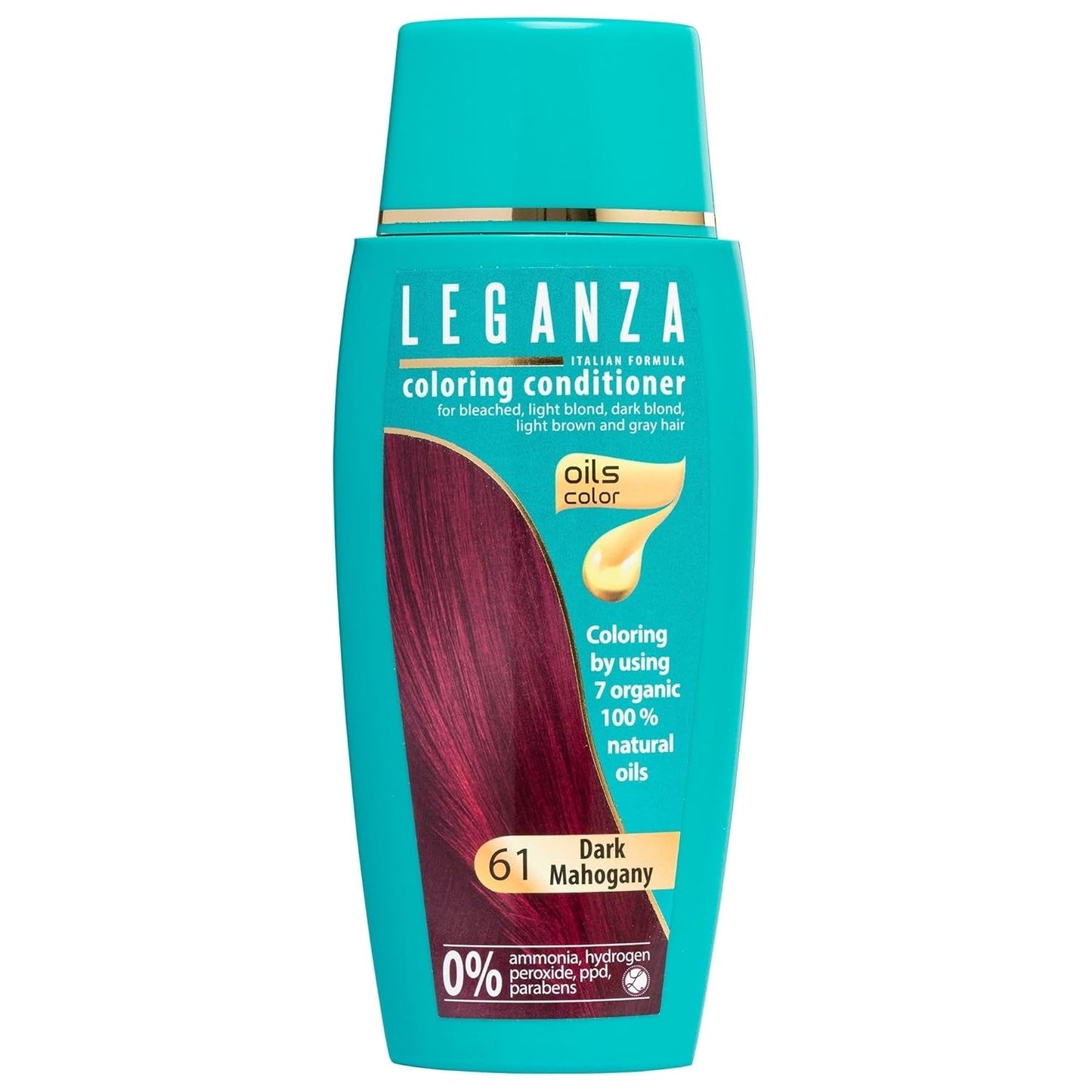 Leganza Natural Balm Haarfärbemittel Farbe 71 Café Latte | Haarfärbemittel ohne Ammoniak | Angereichert mit 7 natürlichen Ölen | 150 ml Naty Shop Haarfarbe 61 Dark Mahagoni