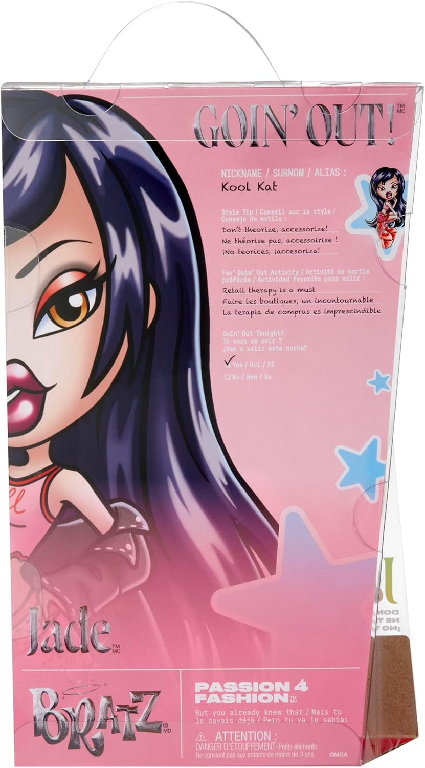 Bratz geht raus! – Jade – 1 Sammelpuppe mit Zubehör, Outfit, Tasche, Sonnenbrille und Pinsel – Spielzeug für Kinder – ab 6 Jahren, Rot
