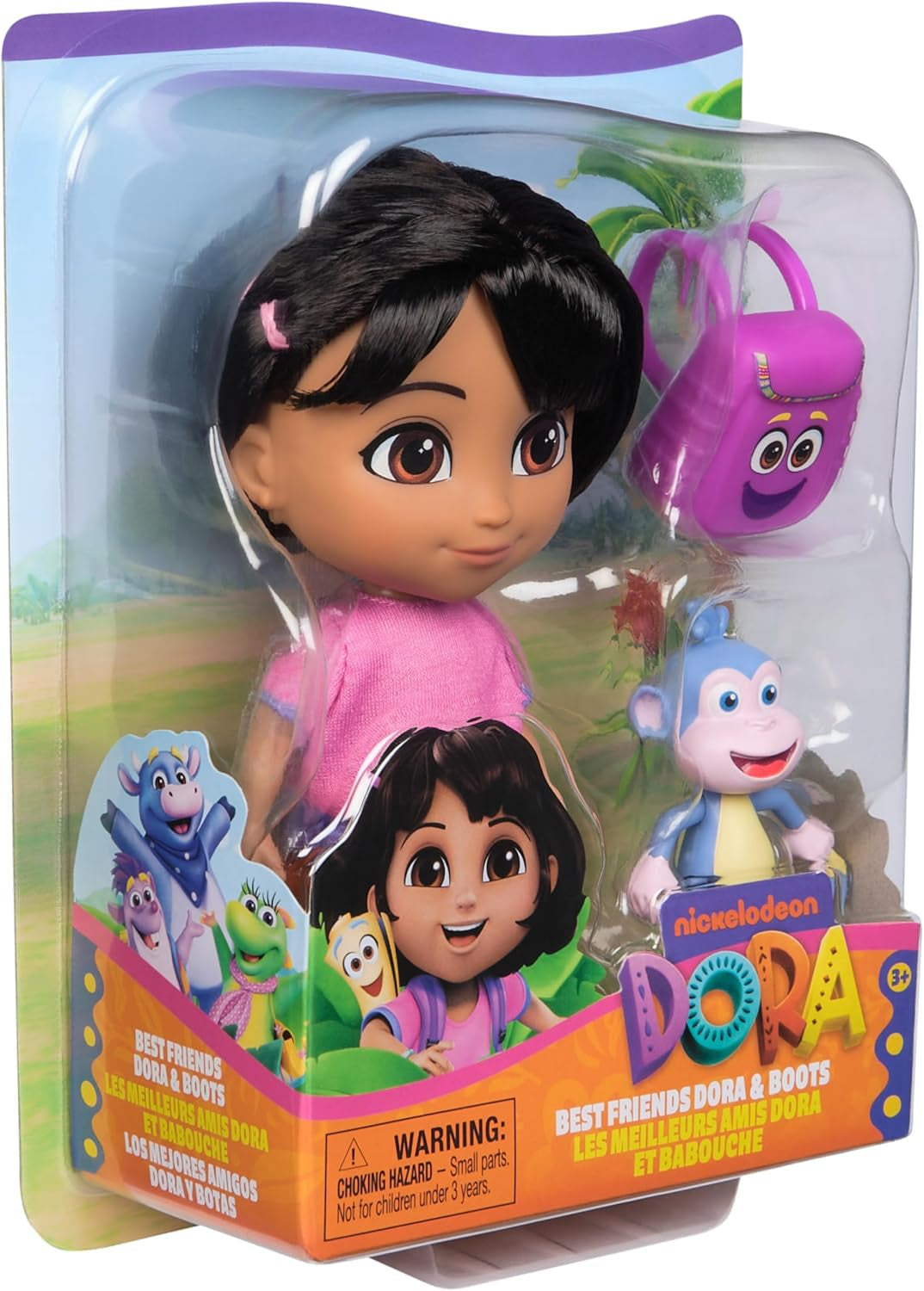 DORA – Best Friend Puppe – Größe 22 cm, mit kämmbaren Haaren, Ranzen und Affenstiefeln, bekannt aus der beliebten TV-Serie, für Kinder ab 3 Jahren