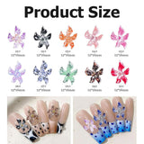 100 Stück 3D Blume Nagel Charms Nägel Zubehör Nageldesign Glitzersteine ​​​​Nailart Strasssteine ​​​​Flower Nail Charms Luminous Flower Nail Art Charms Bunte Blumen Deko Nagel Steinchen Flowers Nail