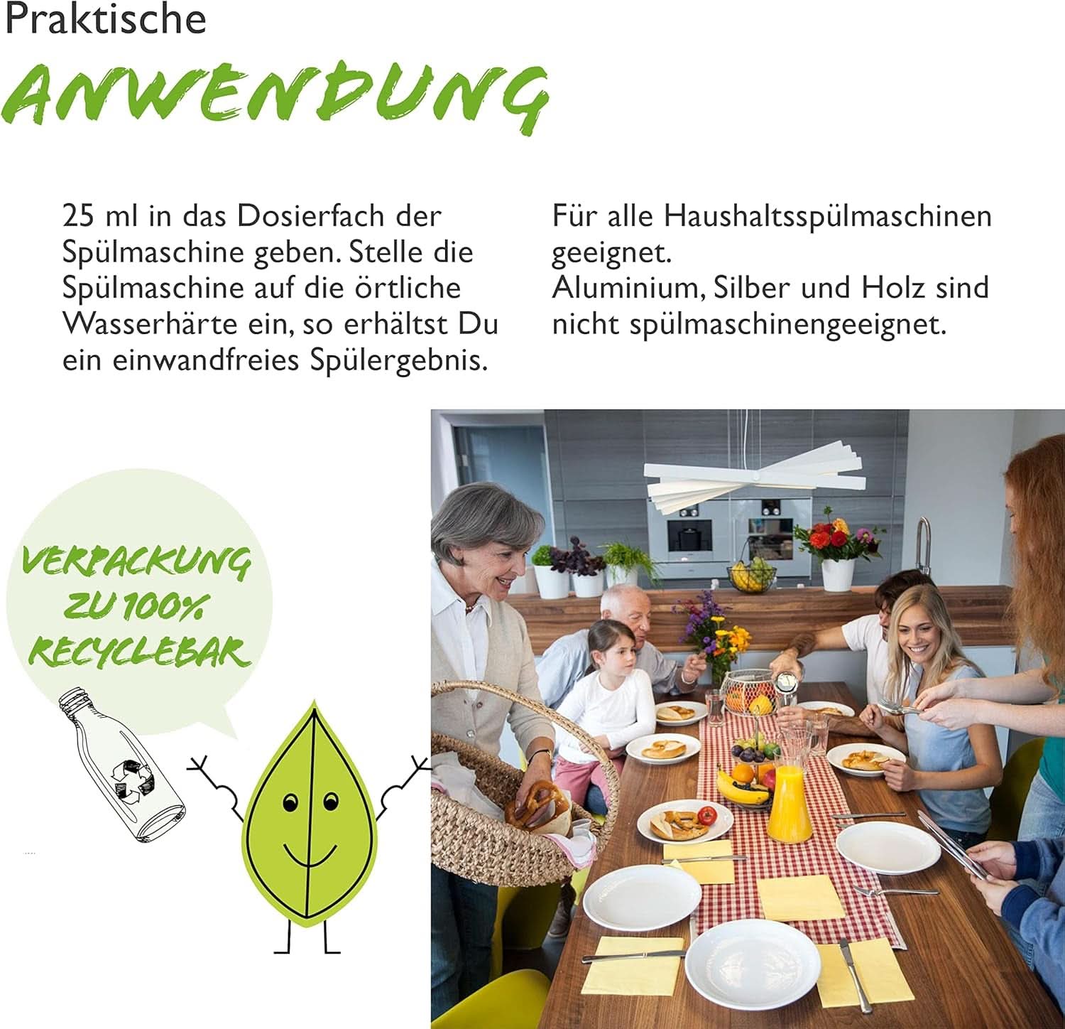 Almawin eco, Geschirrspülpulver 2,8 kg, 112 Waschgänge, dosierbar für unterschiedliche Geschirrmengen Naty Shop