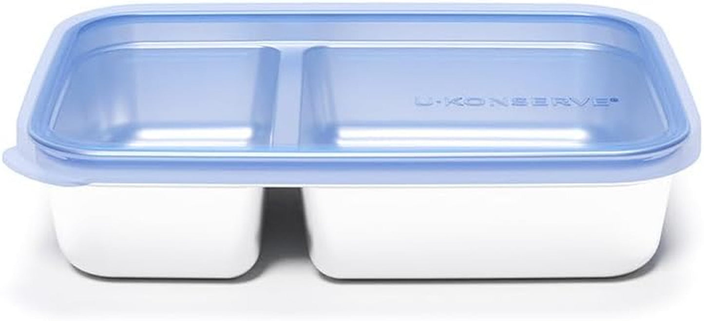 U Konserve – Geteilter rechteckiger Lebensmittelbehälter aus Edelstahl mit Silikondeckel – Inselblaugrün – 28 oz/825 ml Lebensmittelaufbewahrungsboxen Naty Shop Cosmic Blue 28 Oz