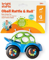 Bright Starts Oball Rassel, Spielzeugauto, Motorikspielzeug für Babys und Kleinkinder ab 3 Monaten, 1 Stück, zufällige Farbe, Blau oder Rot, Babyspielzeug Naty Shop