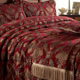 Riva Home Shiraz Überwurfbetten und Bettdecken Paoletti Burgunderrot 130 x 170 cm