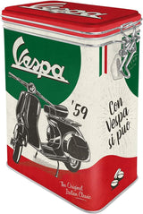 Nostalgic-Art Retro-Kaffeedose, 1,3 l, Vespa – italienischer Klassiker – Geschenkidee für Roller-Fans, Original-Lizenzprodukt (OLP), Vintage-Design-Werkstatt-Dekoration, Vintage-Design-Werkstatt-Dekoration, Aufbewahrungsboxen für Lebensmittel, Naty Shop Standardtitel