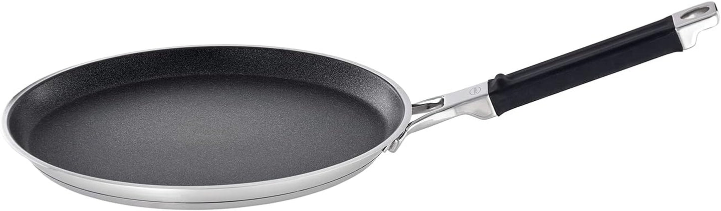 RÖSLE SILENCE PRO Pfannkuchenpfanne, hochwertige kratzfeste Proresist-Antihaftbeschichtung, Edelstahl 18/10, geeignet für Induktionstöpfe und -pfannen Naty Shop Crêpes Pfanne