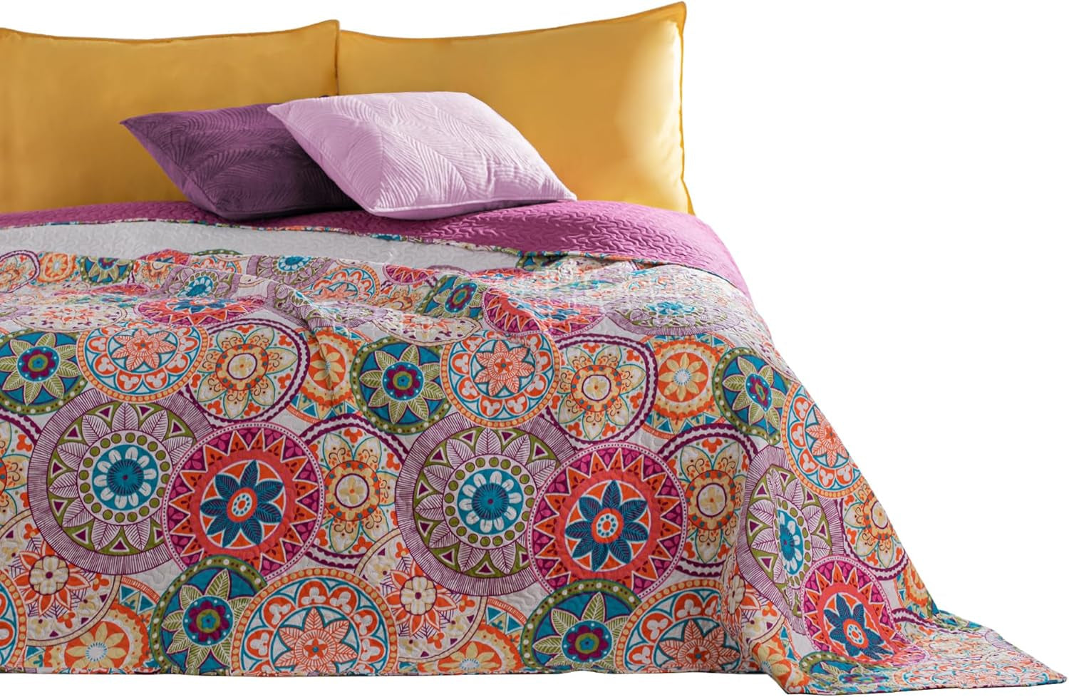 Decoking 12222 Tagesdecke 200 x 220 cm, rosa, lila, weiß, gefärbt, anthrazit, Tagesdecke, doppelseitig, farbig, rosa, weiß, lila, Steppung, Bibi-Betten und Decken. Besuchen Sie den DecoKing-Store Lila Weiß 200 x 220