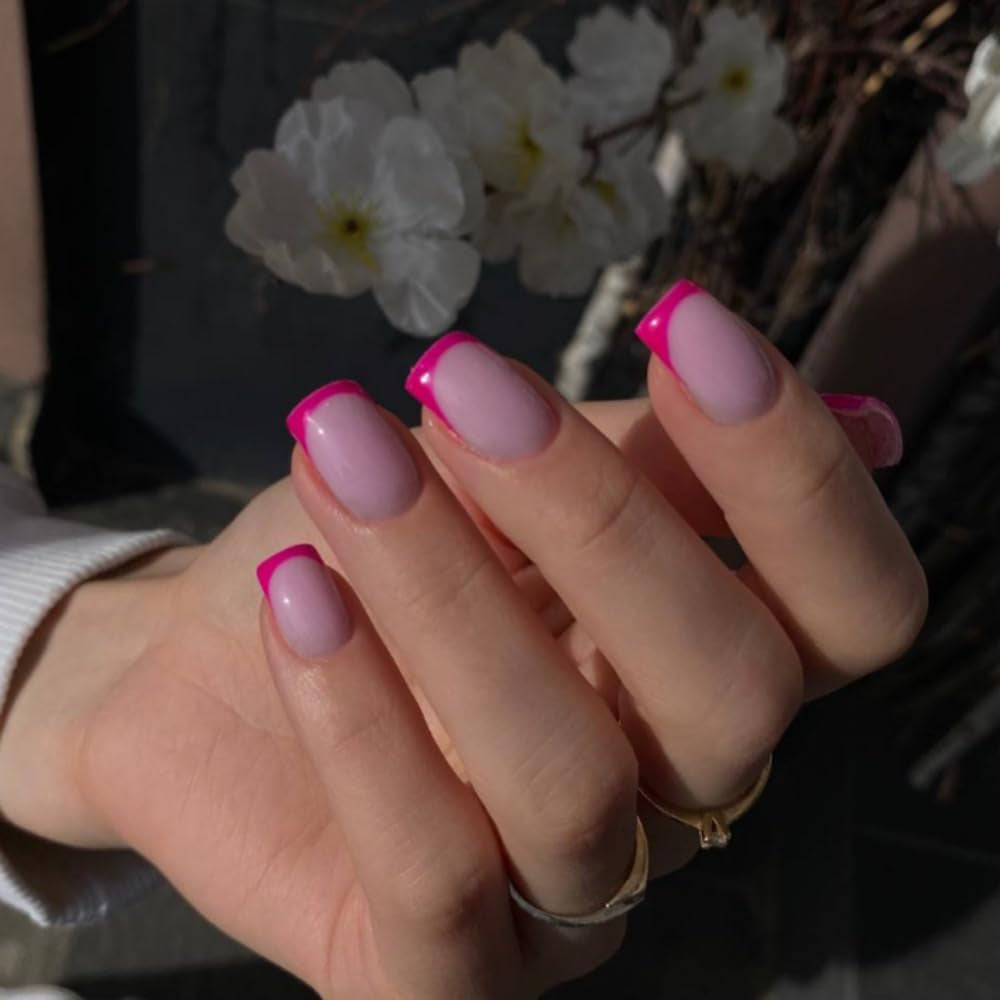 Lange French Tips Gold Glitzer Kleber auf langen quadratischen Nägeln Glitzer French Tip Falsche Nägel Set Quadratische künstliche Nägel für Frauen 24 Stück