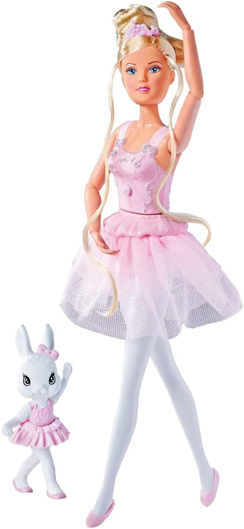 Simba 105733603 - Steffi Love Dancing Ballerina, Steffi als Ballerina-Puppe mit Tierfreund und drehbarem Rock, Spielpuppe 29 cm, ab 3 Jahren