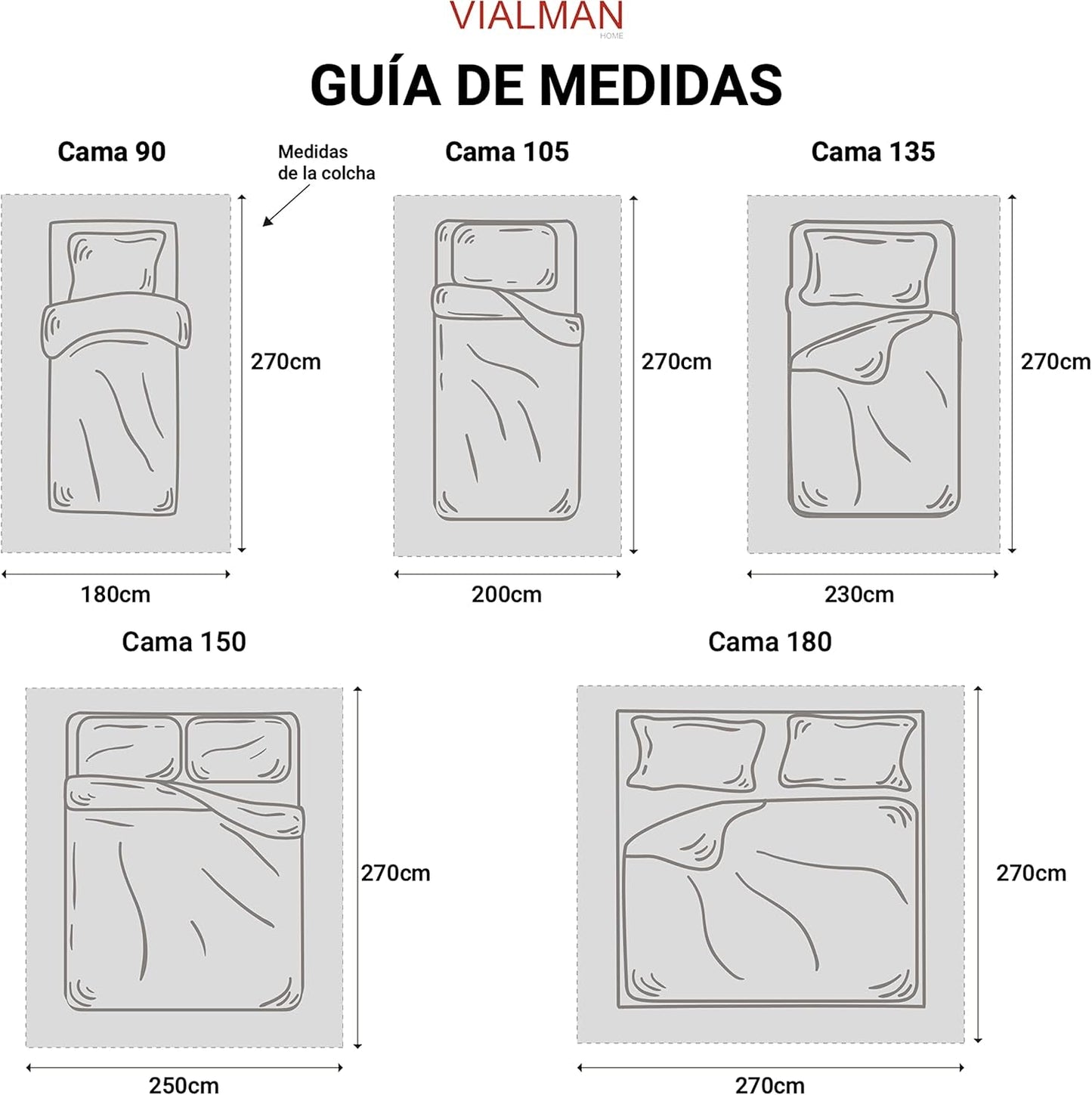 VIALMAN Colcha Bouti Ligera Tagesdecke Sofia 21, Polyester-Baumwolle, Beige, Cama 150: 250 x 270 cm Betten und Decken Besuchen Sie den VIALMAN-Store