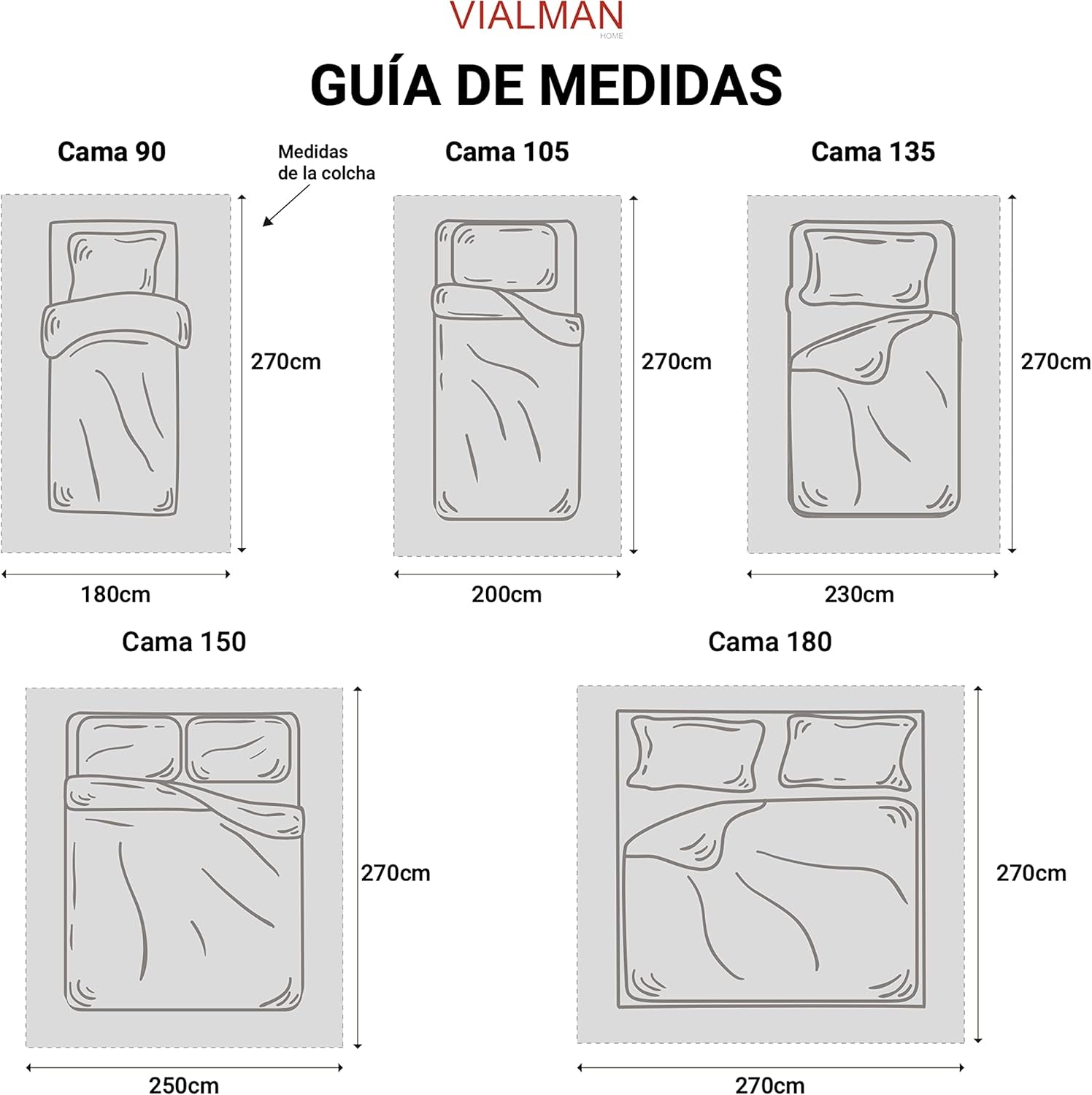 VIALMAN Colcha Bouti Ligera Tagesdecke Sofia 21, Polyester-Baumwolle, Beige, Cama 150: 250 x 270 cm Betten und Decken Besuchen Sie den VIALMAN-Store