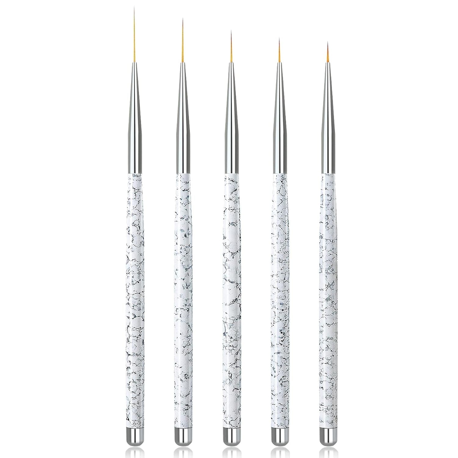 Sularpek Nail Art Liner Pinsel, 5 Stück Profi Detail Fine Nails Gel Nails Pinsel, Nagel Pinsel Dünn Für Beauty Frauen Nagelstudio (5 Größen, Rosa)
