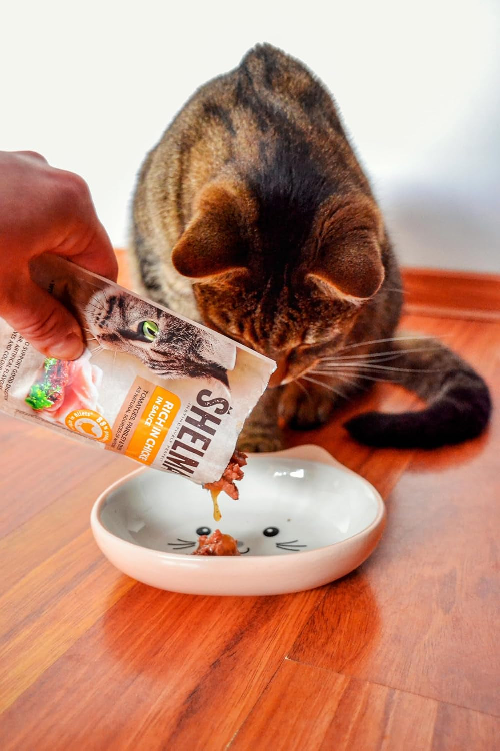 Shelma Nassfutter für Katzen mit Truthahn in Tomaten- und Kräutersauce – getreidefreies Vollfutter mit hohem Fleischanteil – 28 x 85 g (2,38 kg)