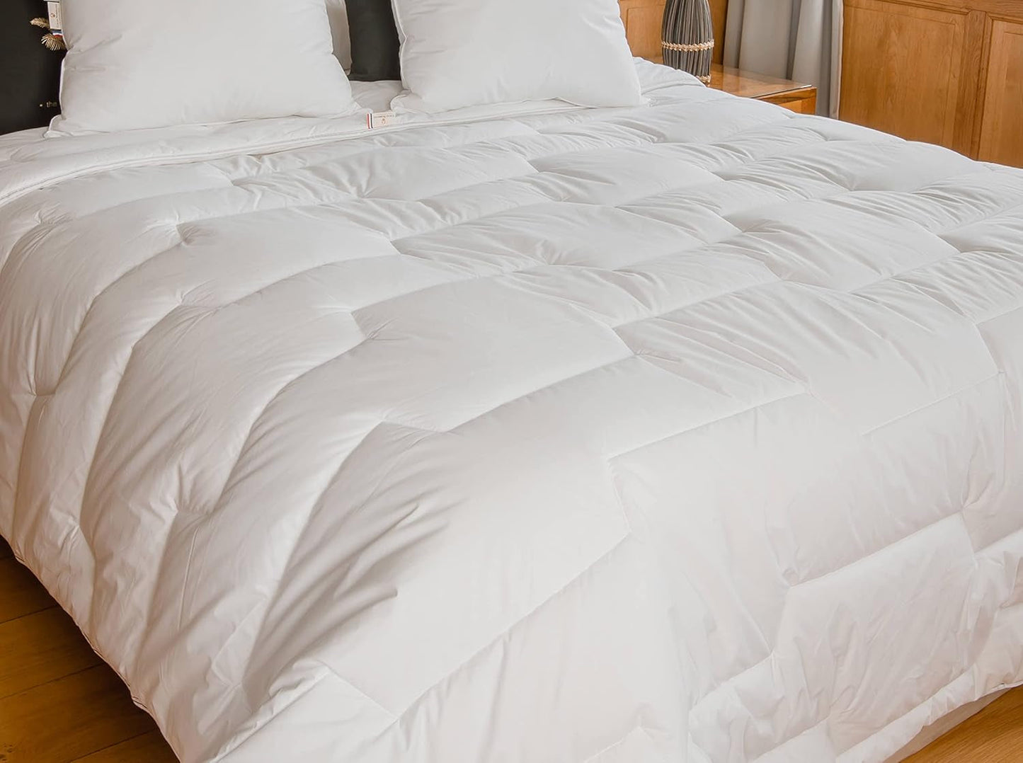COLAS NORMAND Steppdecke, 200 x 200 cm, Bio-Baumwolle und Merinowolle, warm, maschinenwaschbar bei 30 °C Bettdecken und Steppdecken Naty Shop