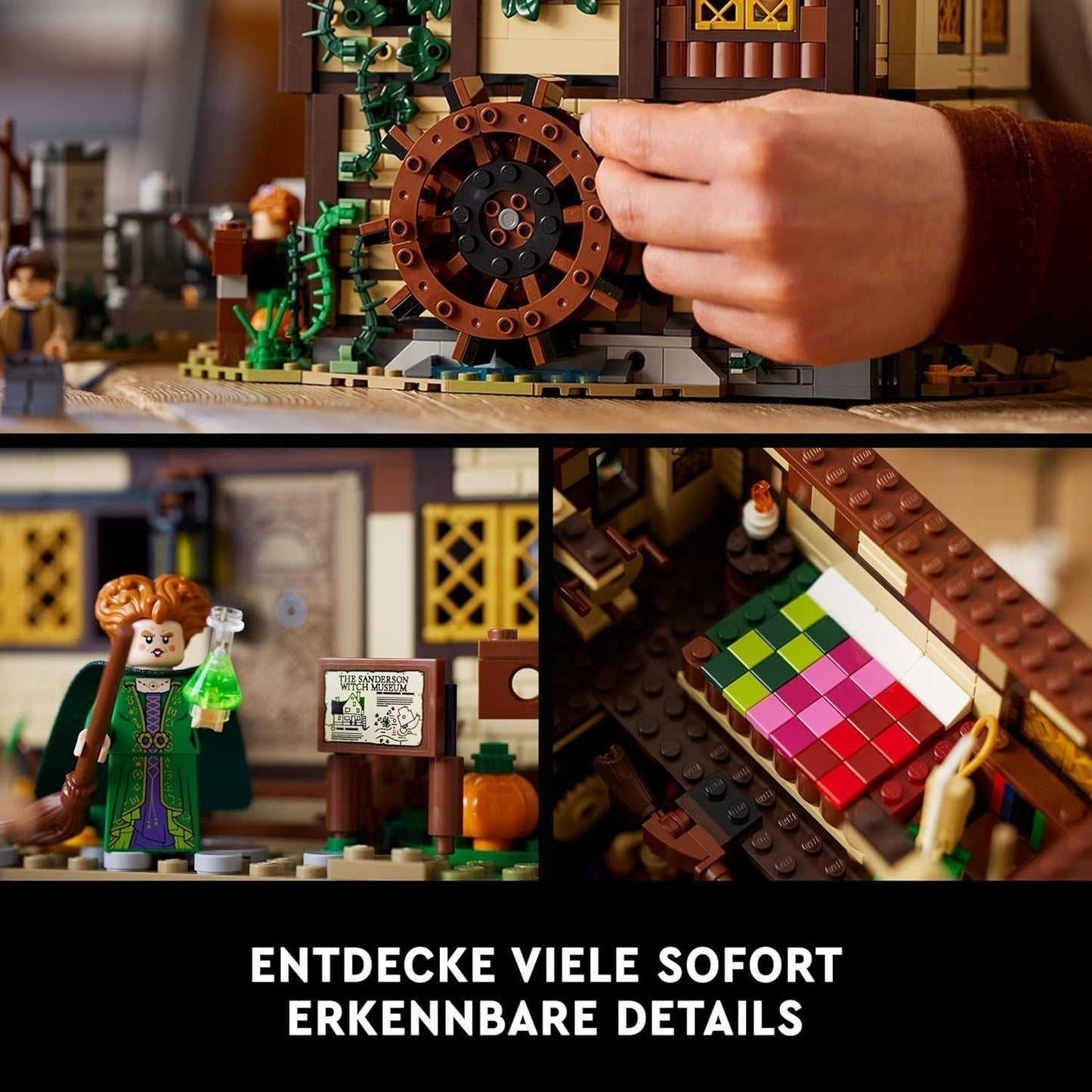 LEGO Ideas Hocus Pocus: Das Hexenhaus-Set der Sanderson Sisters, Sammelset für Erwachsene mit Haus, 6 Minifiguren und Zubehör, weiblichen und männlichen 21341-Bausätzen. Besuchen Sie den LEGO-Store