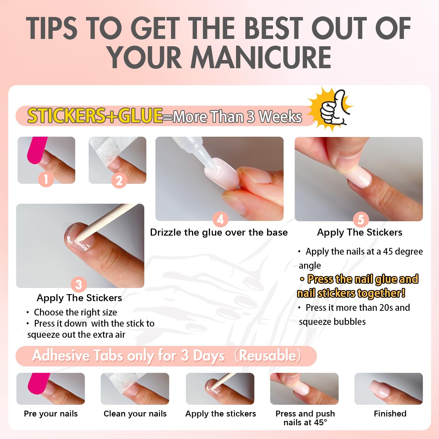 Lange French Tips Gold Glitzer Kleber auf langen quadratischen Nägeln Glitzer French Tip Falsche Nägel Set Quadratische künstliche Nägel für Frauen 24 Stück