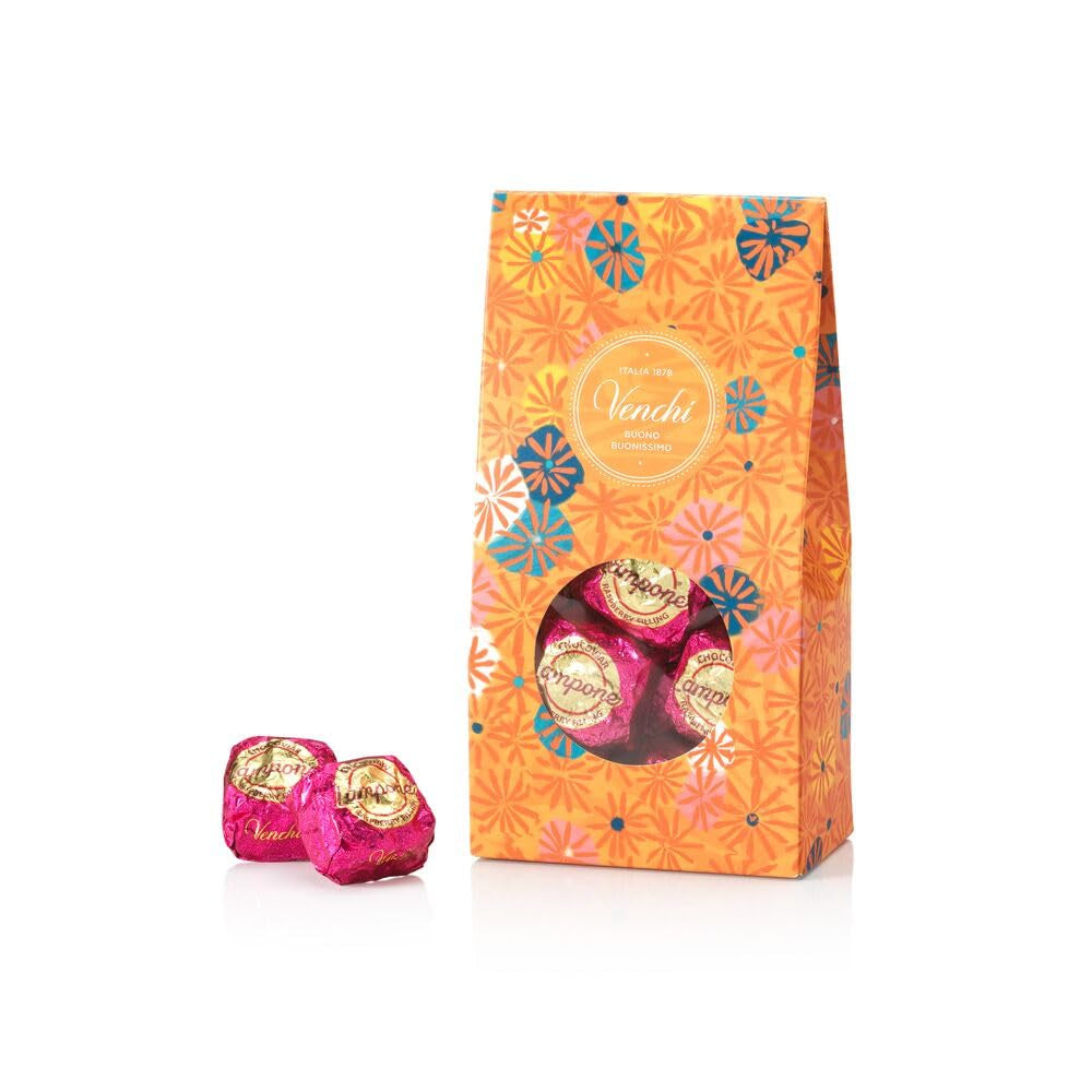 Venchi - Geschenkbox mit Murrine-Schokoladen-Himbeer-Pralinen, dunkle Schokolade, 288 g, glutenfrei, ohne künstliche Farbstoffe, ohne Konservierungsstoffe – perfekte Geschenkidee