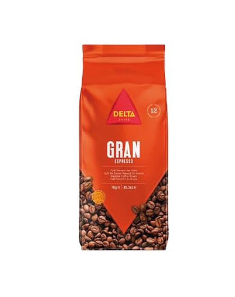 Delta Gran Expresso 80/20 Kaffee – Ganze Bohnen 1 kg – Intensive Espressomischung aus 80 % Natur und 20 % Torrefacto