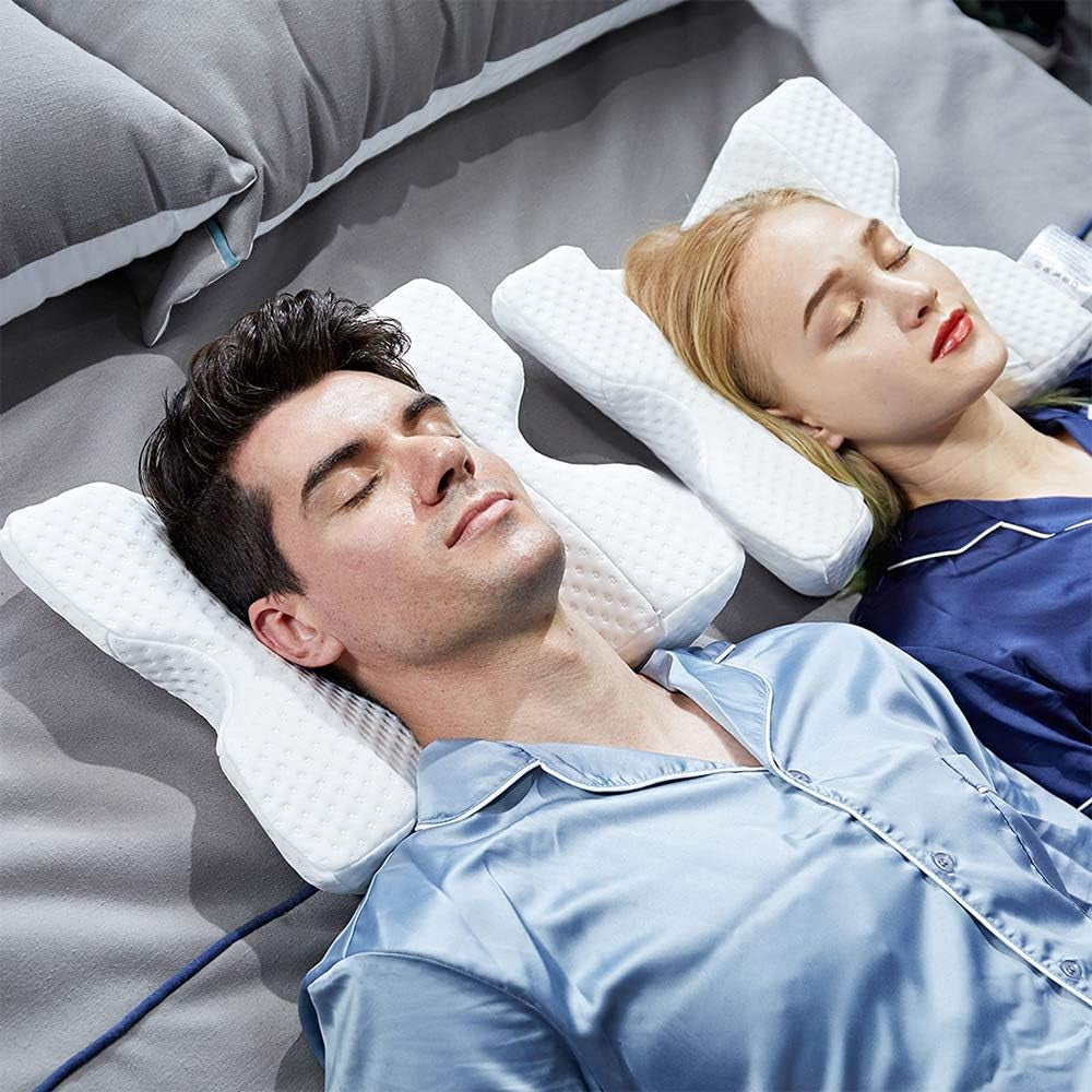 MINGZE Multifunktionales Memory-Schaum-Kissen, Nackenkissen, Schaumstoff, U-förmiges Nackenkissen mit Schleife, langsames Rebound-Schlafkissen, Rebound-Druckkissen, Kissen aus Eisseide für Hand- und Nackenschutz, zervikale orthopädische Kissen, Naty Shop