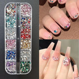 2000 Stück Bunte Strasssteine ​​​​Nägel Glitzersteine ​​​​Nail Charms Nailart Edelsteine ​​​​Nagel Steine ​​​​Glitzer Steine ​​​​Nagel Charms Nägel Zubehör Kristalle Diamant Nageldesign Strass Nail Art Rhinestones Nail Gems