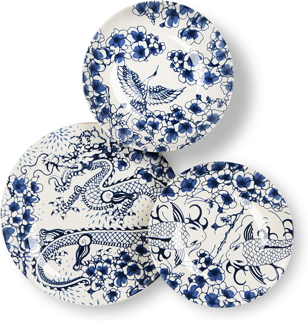 Excelsa Zen Geschirrset, 18-teilig, Keramik, Weiß und Blau