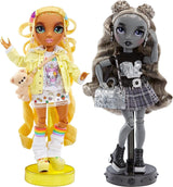 Special Edition Rainbow High Shadow High – Madison Twins Sunny und Luna – 2 Modepuppen in gelben und grauen Designer-Outfits, kombinierbar mit Accessoires – für Sammler und Kinder von 4–12 Jahren
