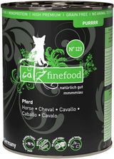 Nassfutter für Katzen Catz Finefood Purrrr Horse Monoprotein Nr. 123, für Katzen mit empfindlicher Verdauung, 70 % Fleischanteil, 6 Boxen x 400 g