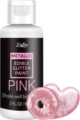 Flüssiger essbarer Glitzer – 6 Metallic-Farben, flüssiges essbares Glitzerpulver zum Dekorieren von Kuchen, Backen, Macarons – metallische Lebensmittelfarbe, Glitzerfarben für Kekse, Fondant, Kuchen, Muffins