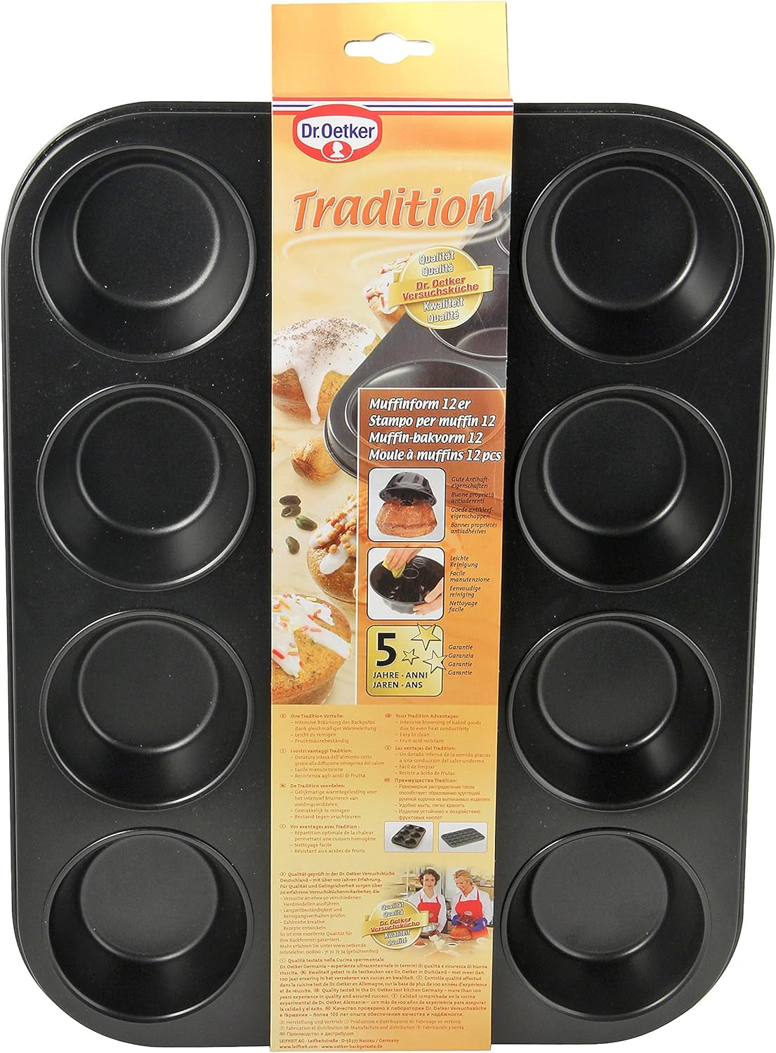 Dr. Oetker Muffinform 12-Er Mini Ø 7 Cm, Cupcake Form Für Saftige Muffins, Muffinblech Mit Antihaftbeschichtung, Menge: 1 Stück Formen und Backbleche Naty Shop