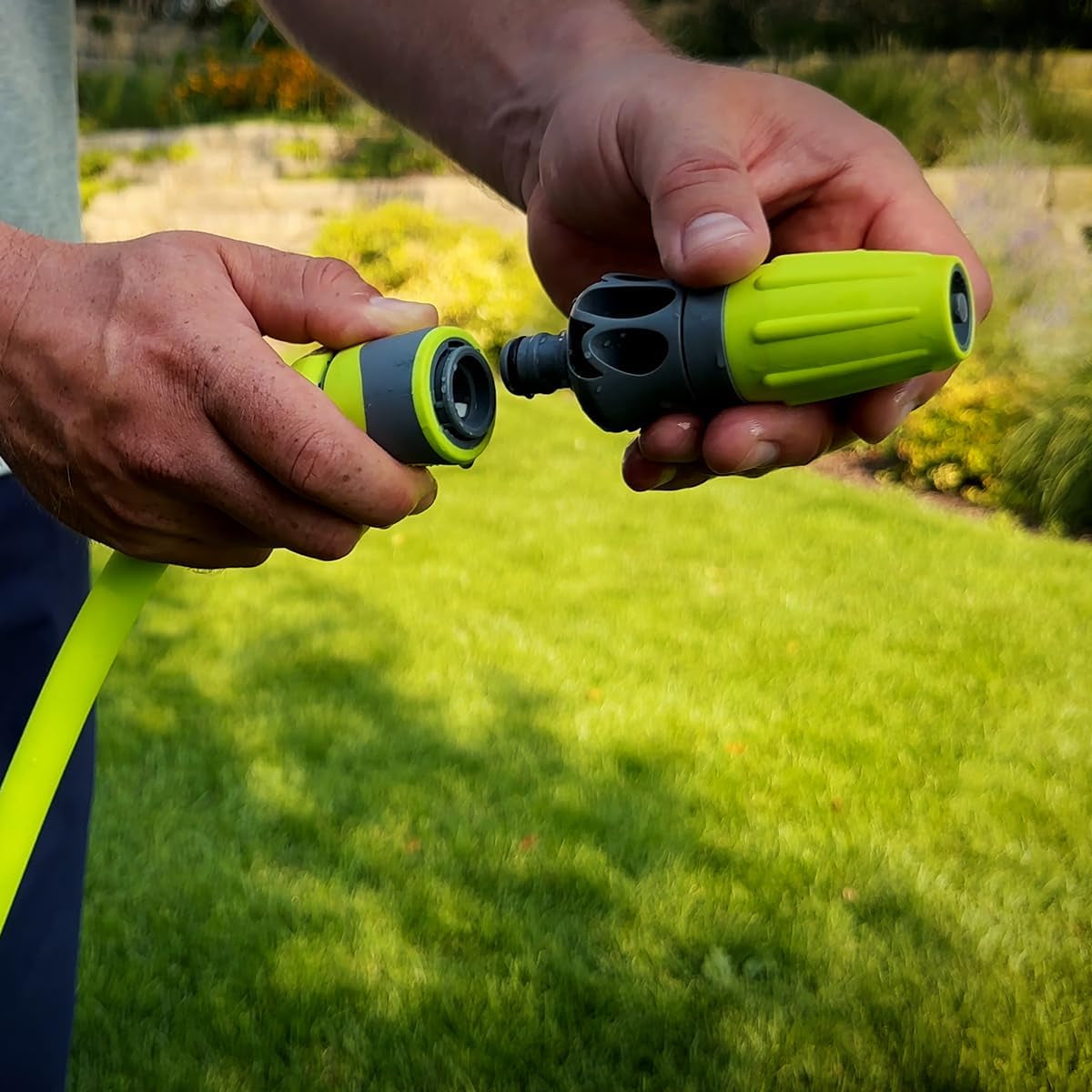 Schnellanschluss-Gartenschlauchset, 1/2 Zoll x 50 Fuß, langlebig, leicht, trinkbar – hfzg12050qn